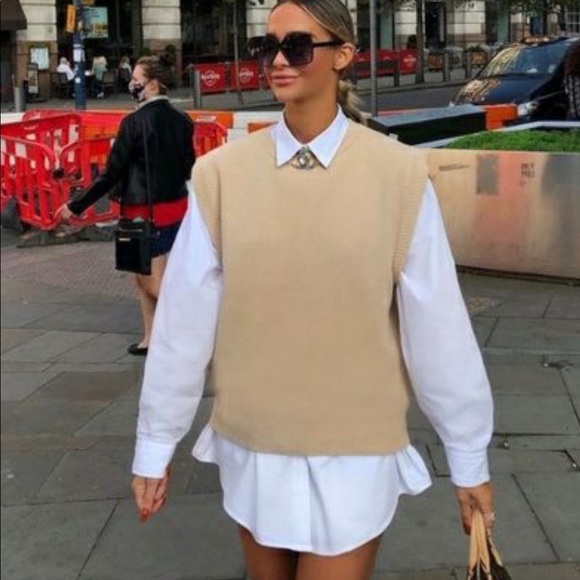 Zara Sweaters Zara Oversized Sweater Vest Poshmark